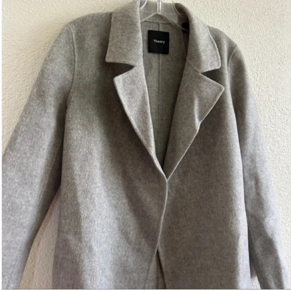 Theory Sileena Winsome Wool Cashmere Open Front Shawl Coat - Picture 6 of 9